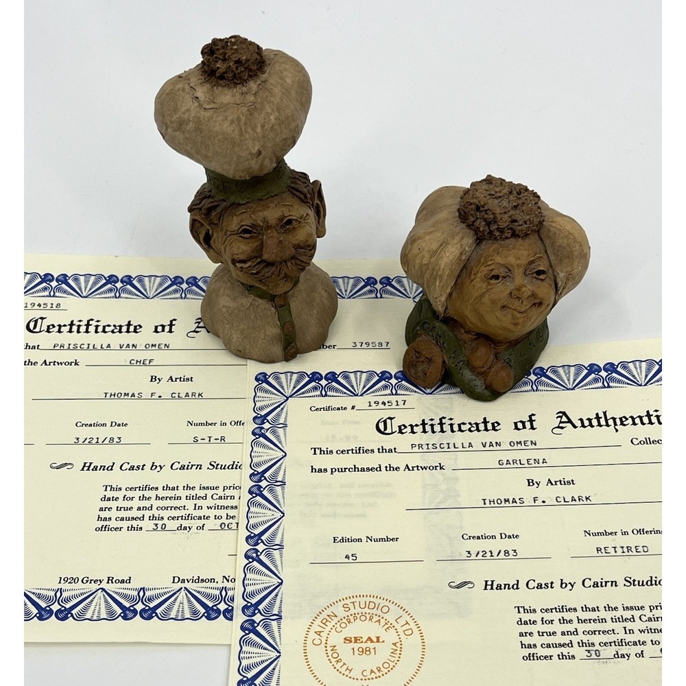 Tom Clark Chef Edition 90 and Garlena Edition 45 Garlic Gnomes Kitchen Decor